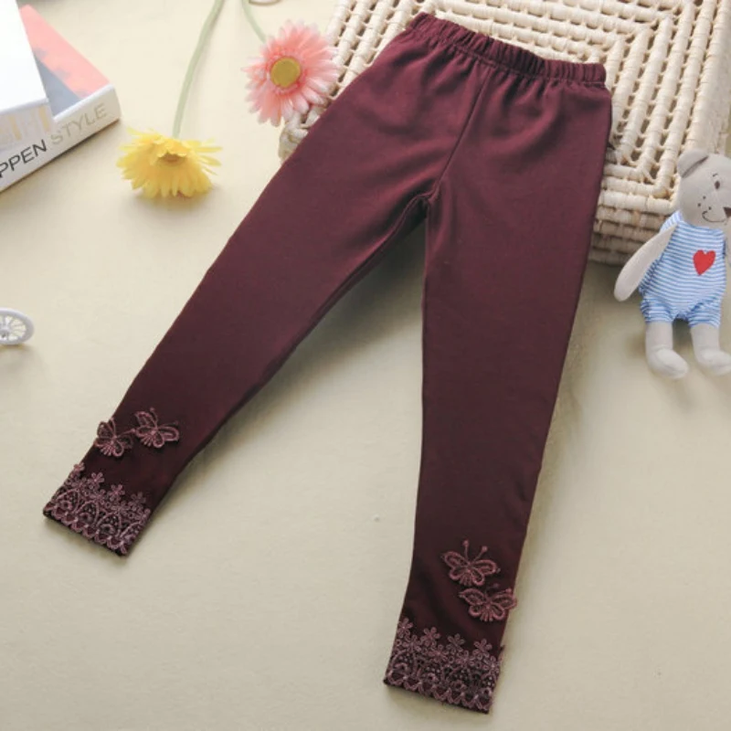 

Kid Baby Butterfly Lace Warm Pants Girl Stretchy Leggings Toddler Trousers
