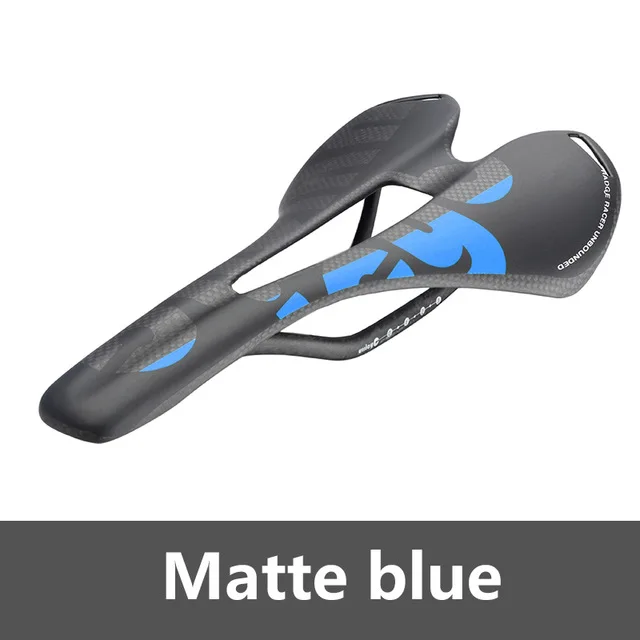 Велосипедное седло 3K из углеродного волокна, Велосипедное Сиденье, дорожный MTB велосипед углерод, седло, матовое глянцевое красочная подушка, подушка - Цвет: Blue Black Matte