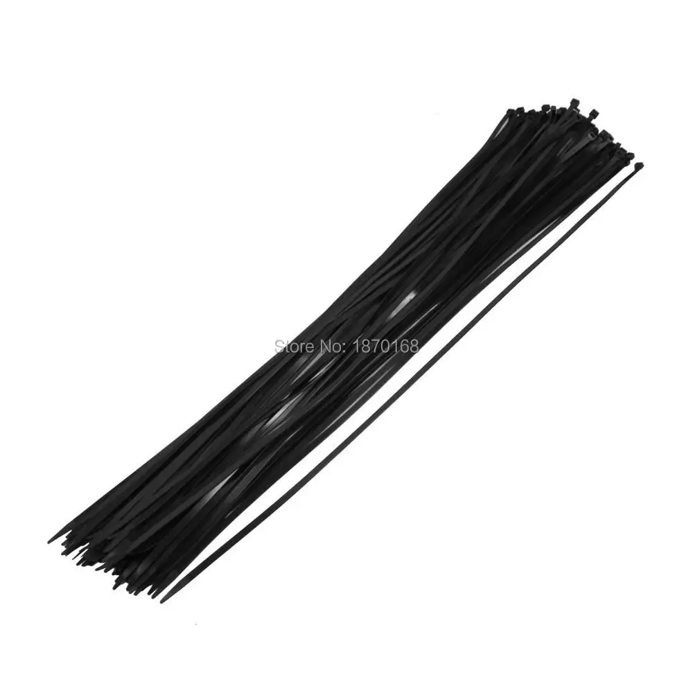 1cm x 100cm Nylon Self Locking Cable Zip Ties Fastener Black 100pcsin