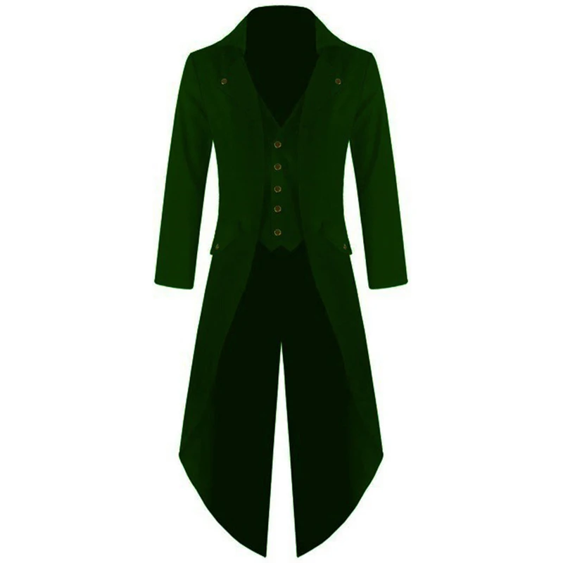 Классический Для мужчин пальто Steam Punk Ретро смокинг мужские куртки костюмы черный Для мужчин выпускного вечера вечерние ласточкин хвост ветровка плюс Размеры 4XL - Цвет: green