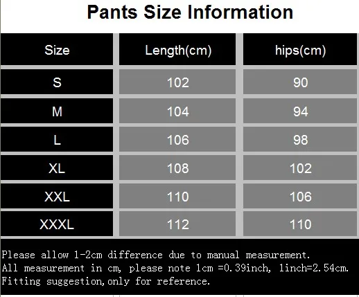 pant size