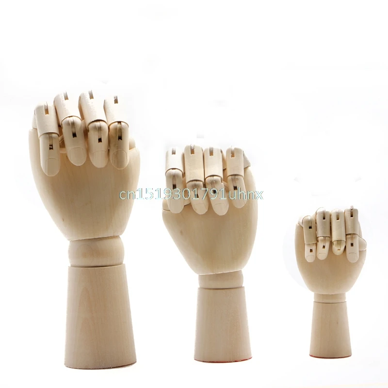 

Right Left Hand Wooden Model Sketching Drawing Jointed Movable Fingers Mannequin
