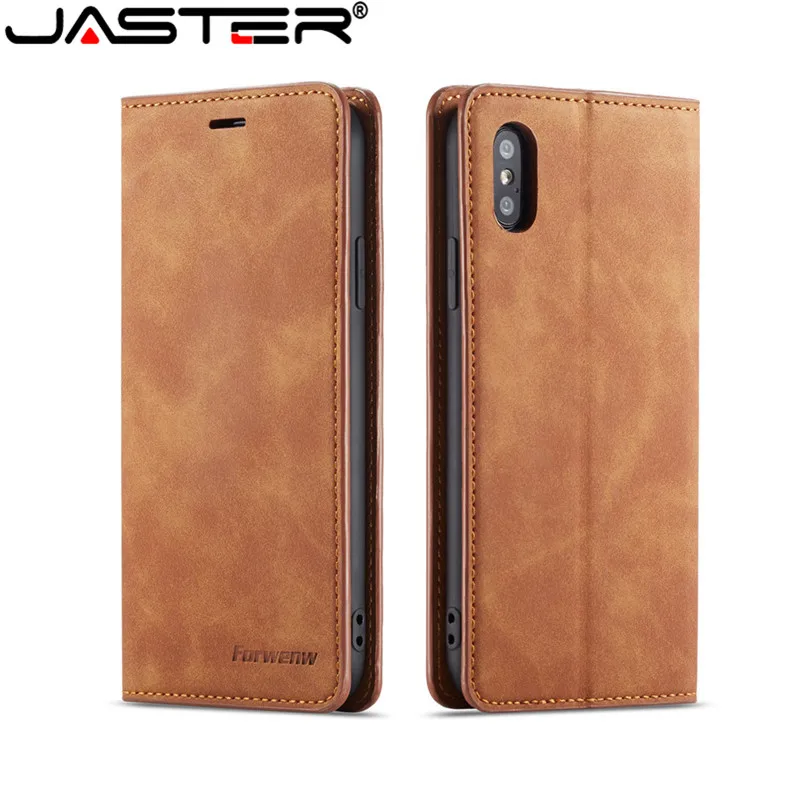 

JASTER Case For iPhone XS MAX XR X 8 Plus 6 6S Plus 7 Plus Phone Case Leather Flip Wallet Magnetic Cover With Card Holder Book