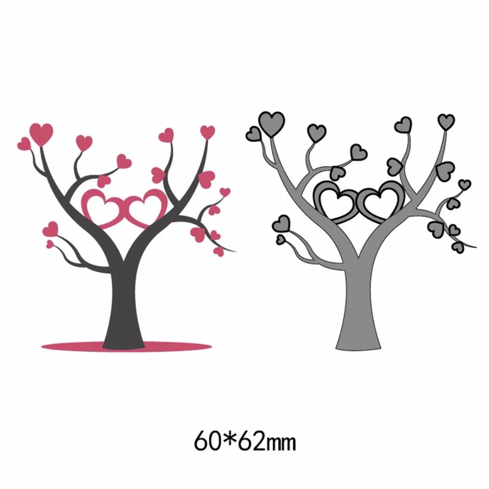 

Flower and heart tree Craft Card metal steel Cutting Dies Scrapbooking Stencils For DIY Photo Album Card Decor Embossing