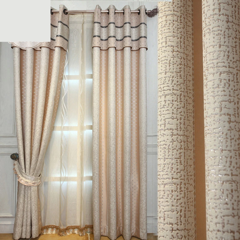 

custom curtains Modern simple room jacquard linen curtain Elegant yarn cloth blackout curtain tulle sheer E223
