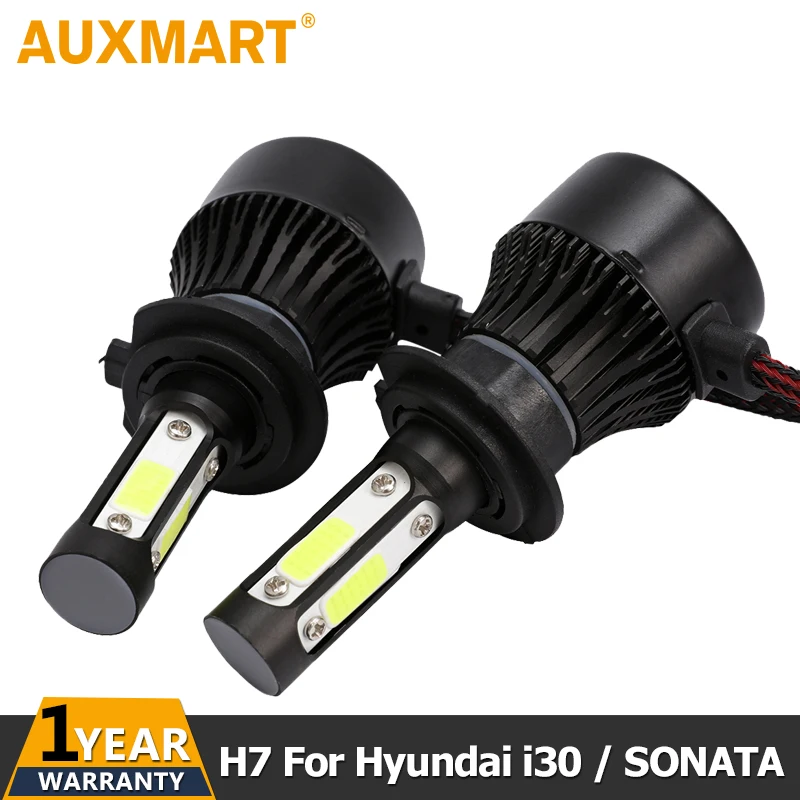 Auxmart X7 100W COB LED Headlight Bulbs H7 Low Beam 10000LM IP67 DC 12V