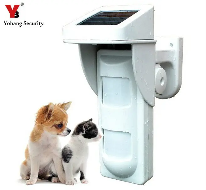 

YobangSecurity 433MHZ Waterproof Wireless Outdoor Solar PIR Motion Sensor Detector PET 25KG Home Security Alarm System.