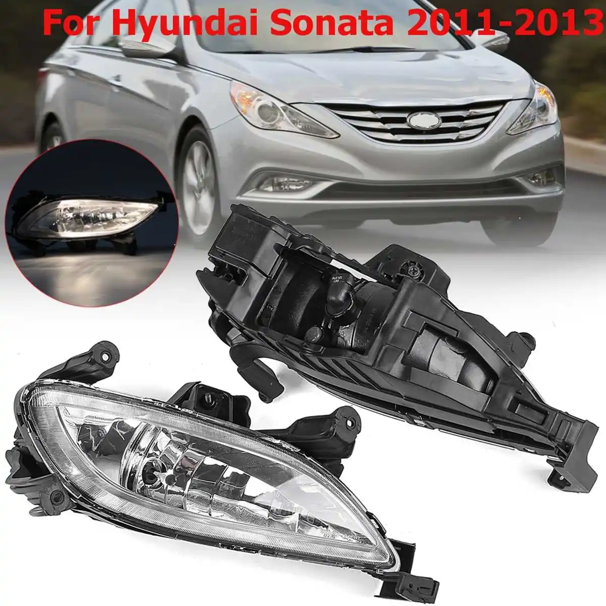 1 пара автомобильных противотуманных фар передние Галогенные Противотуманные фары лампы сигнала поворота переднего бампера для hyundai Sonata 2011-2013