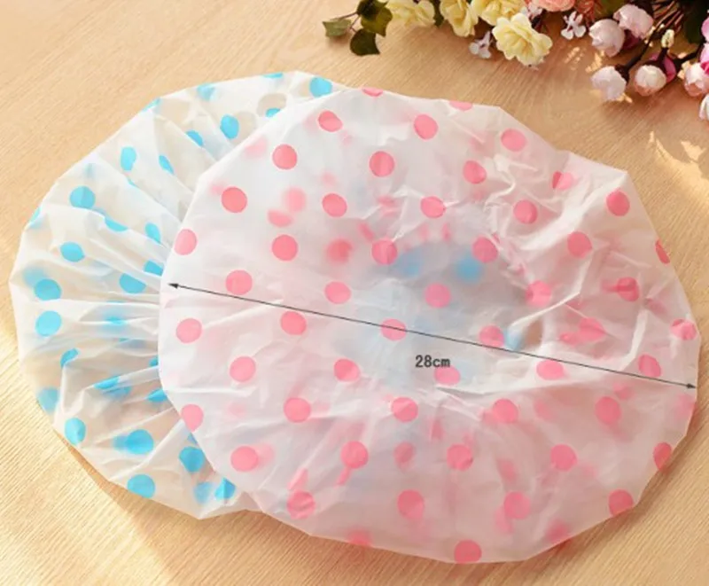 1 шт. водонепроницаемая шапочка для душа в горошек женская утепленная эластичная