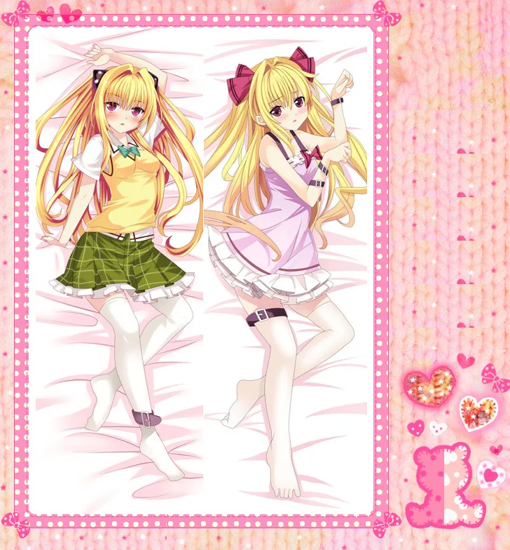 

Anime Cartoon To Love Ru Darkness Golden Darkness Double Bolster Hugging Pillow Case Cover Pillowcase Peach Skin 2 Way 2077