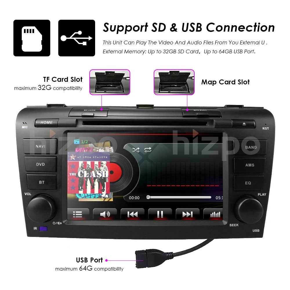 Flash Deal 7" 2 din AutoRadio Car DVD Stereo Player for MAZDA3 MAZDA 3 2004 2005 2006 2007 2008 2009Tape Recorder Bluetooth GPS Navi 3G RDS 17