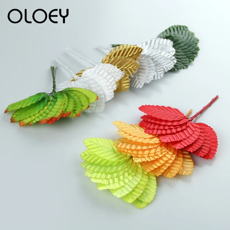

10pcs Artificial Colorful Silk Simulation Rose Leaves Wedding Birthday Party Decorations Simulation Wreath DIY Fake Leaf