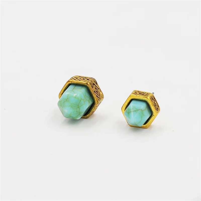 Stylish Elegant 4 Color Cube Statement Stud Earrings for Women Red Crystal Opal Imitation Pearl Adjustable Brand Jewelry (2)