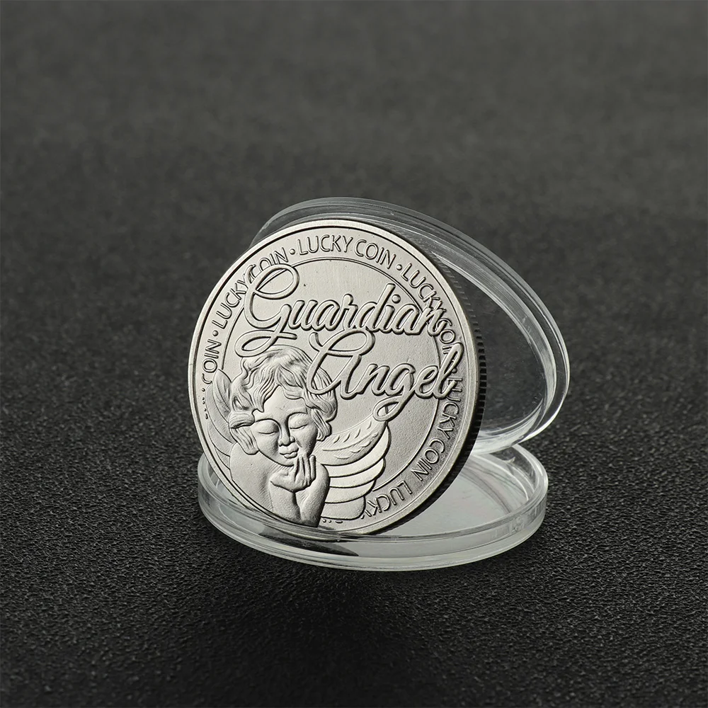 

1PC Lovely Commemorative Coin Lucky Angle Words Romance Couple Collection Art Gifts Souvenir Collection Coin Diy Supplies