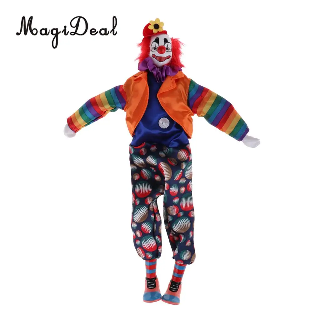 38cm Porcelain Clown Doll Table Decoration Collections Kids Birthday Gifts Halloween Christmas Toys
