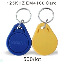 500 шт./пакет 125 кГц EM4100 RFID идентификатор брелки для Управление доступом