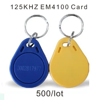 

500pcs/bag 125Khz EM4100 RFID Proximity ID Token Key Tags Keyfobs for Access Control