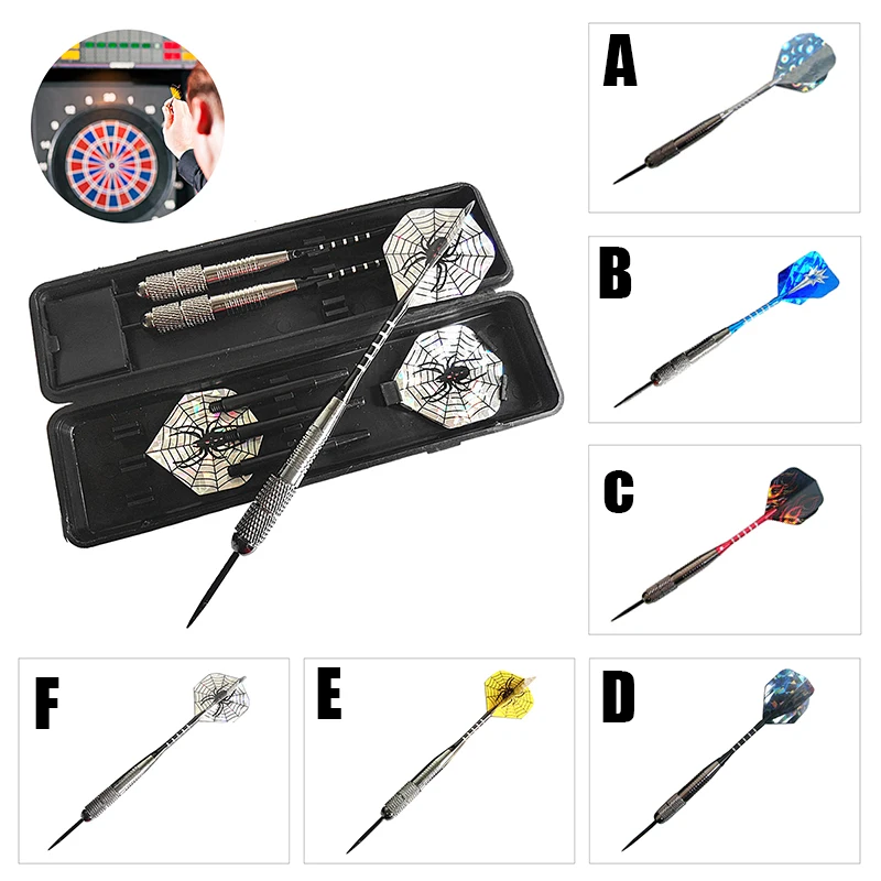 

26g 3pcs/set Tungsten Darts Steel Tip Flights Barrel+ Box+Extra 3 Shafts Games