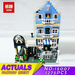 Лепин 15007 1275 шт. Moc Creator рынок город улица детские конструкторы мини улица набор детей игрушечные лошадки Совместимость с 10190