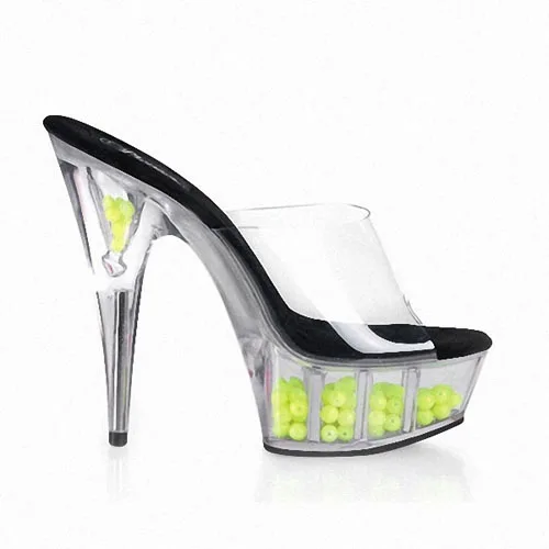 LAIJIANJINXIA/босоножки на высоком каблуке 15 см ночной клуб Танцы у шеста обувь сексуальная обувь для танцев босоножки на высоком каблуке для ночного клуба Женская обувь - Цвет: Армейский зеленый
