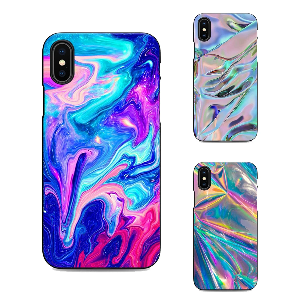 Голографический мягкий силиконовый черный чехол для телефона iPhone XR XS Max 6 7 8 plus 5 5S