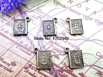 

30pcs--Holy Bible Charms,Antique bronze tone Holy Bible Charms Pendants 13x15mm