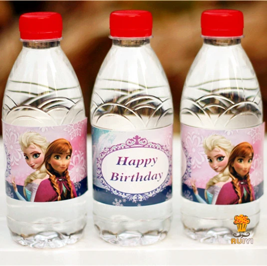 

24pcs "happy birthday"princess water bottle label candy bar kids birthday party supplies baby shower party favor AW-0601