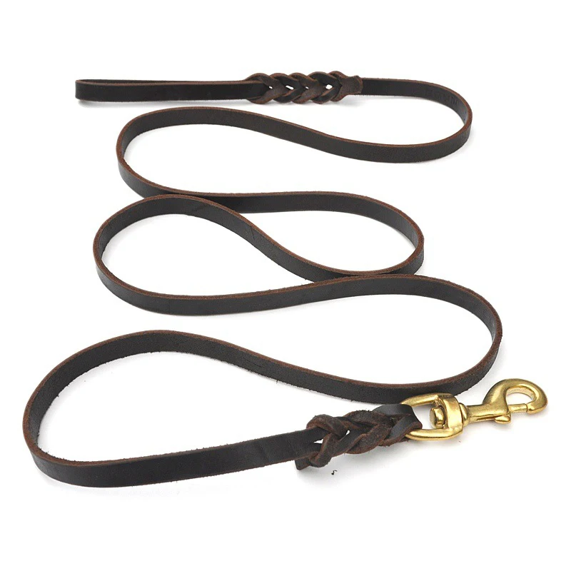 Pet Dog Leash Luxury Strong Genuine Leather Dog Leashes for Medium and