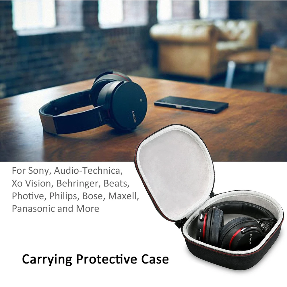 New Hard Travel Headphone Case for Sony Audio Technica Xo Vision Behringer Beats Photive Philips Bose Maxell Panasonic