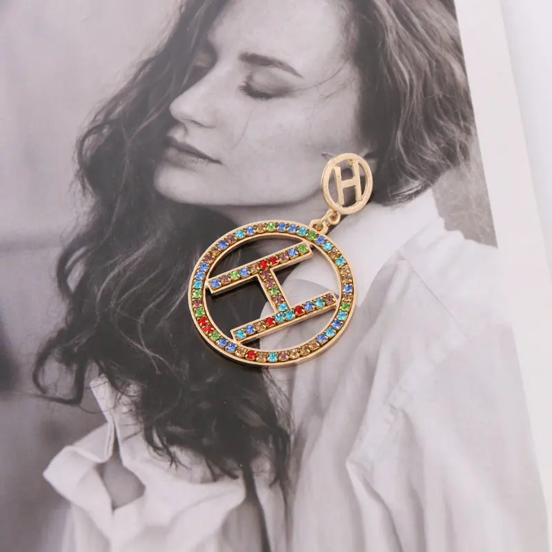 

Oorbellen Zinc Alloy Earrings For Women Big Earrings Crystal Earrings Letter Earrings 2019 New Jewelry Accessories