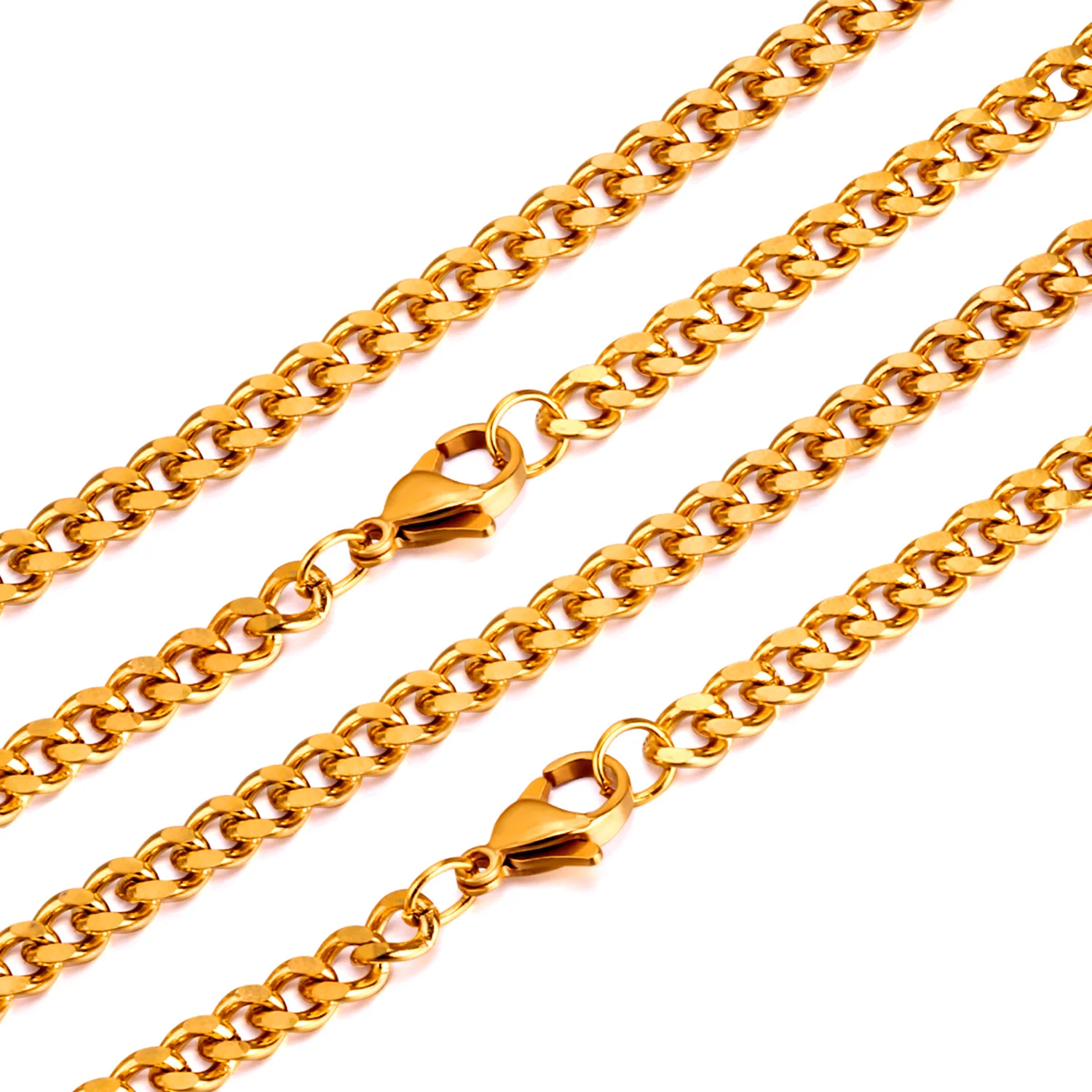 Роскошные стальные золотые/серебряные ожерелья с кубинской цепочкой ширина 4,5 мм длина 45 см мужские ожерелья из нержавеющей стали Повседневные Вечерние подарки