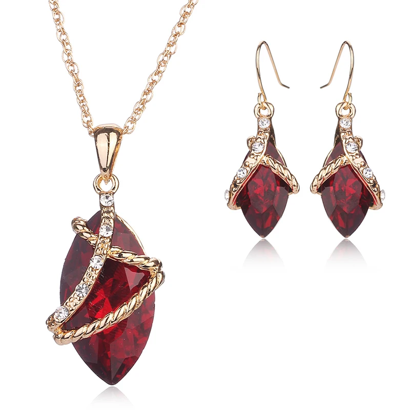 

Wedding Jewelry Sets For Brides Red Nigeian African Beads Jewelry Set Costume Fashion Bridal Necklace Earrings Set Gift