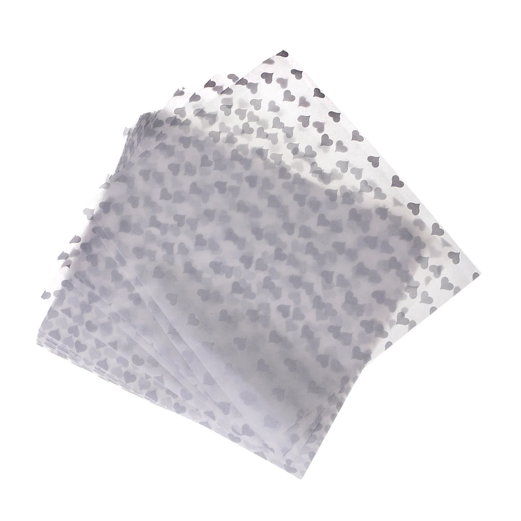 

50 Pcs LOVE Heart Style Patterned Candy Paper Food Grade Wax Wrap Useful Packaging Paper Pretty Candy Wrapper