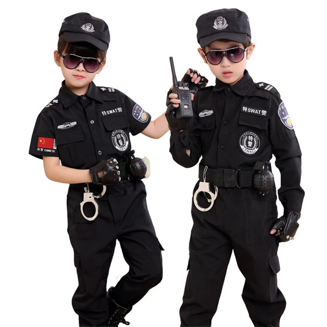 Children Traffic Police Cop Cosplay Costumes Policemen Uniform