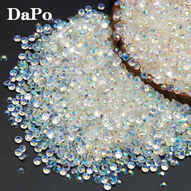 

Crystal Clear Jelly AB Resin Rhinestone applique Non HotFix Rhinestones For 3D Nail Art DIY Decorations Accessories