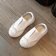 Boys Shoes Дети Кроссовки 2017 Весной Британский Стиль Твердые Мода Девушки Одиночные Shoes Мягкой Дышащей Растет Shoes Размер 21-36