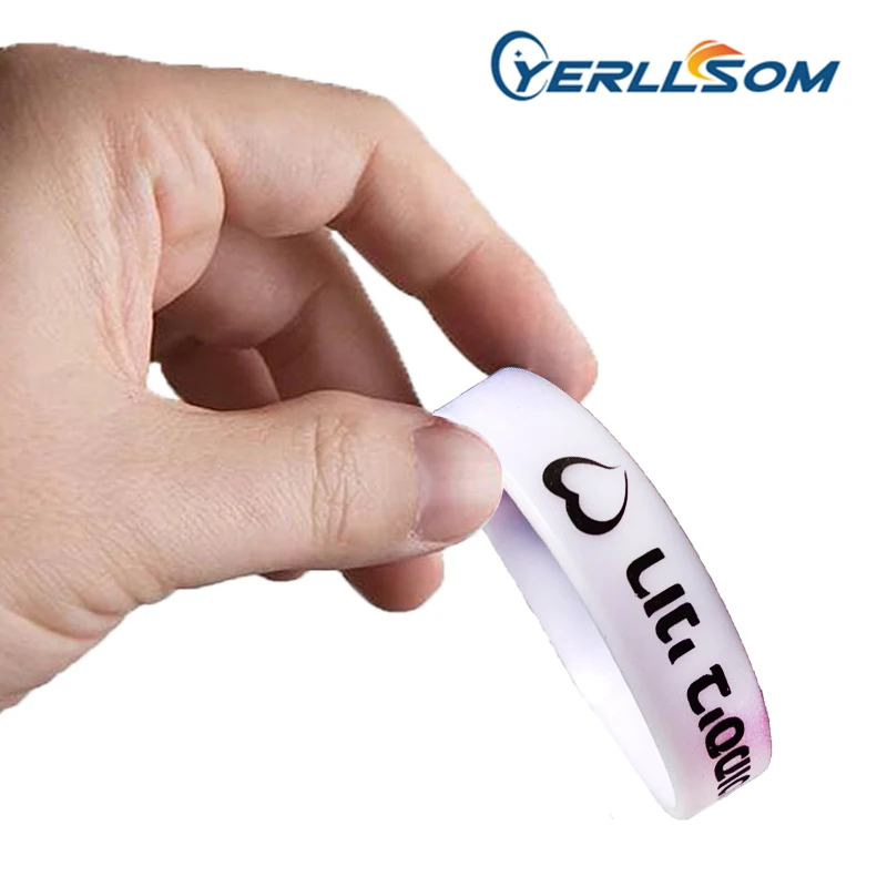 

YERLLSOM 50pcs/Lot High Quality Customized Personal Printed Writing Silicone Bracelets For Events P041501