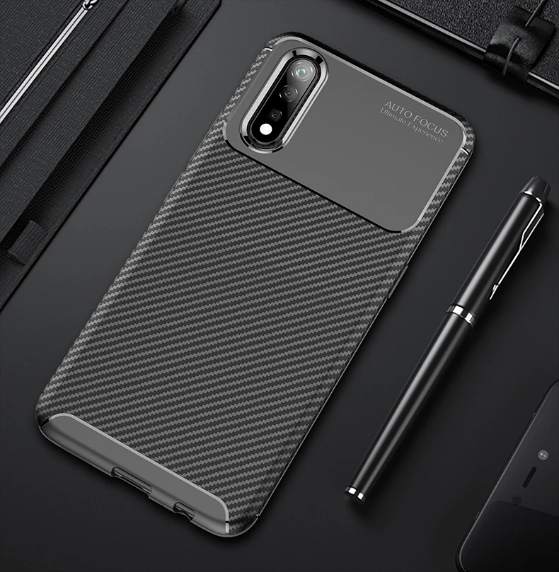 

Luxury Case For Vivo V17 IQOO NEO Z5X Y17 Y7S S1 V15 Pro Soft Silicone Carbon Fiber Phone Protection Back Cover Shockproof Case