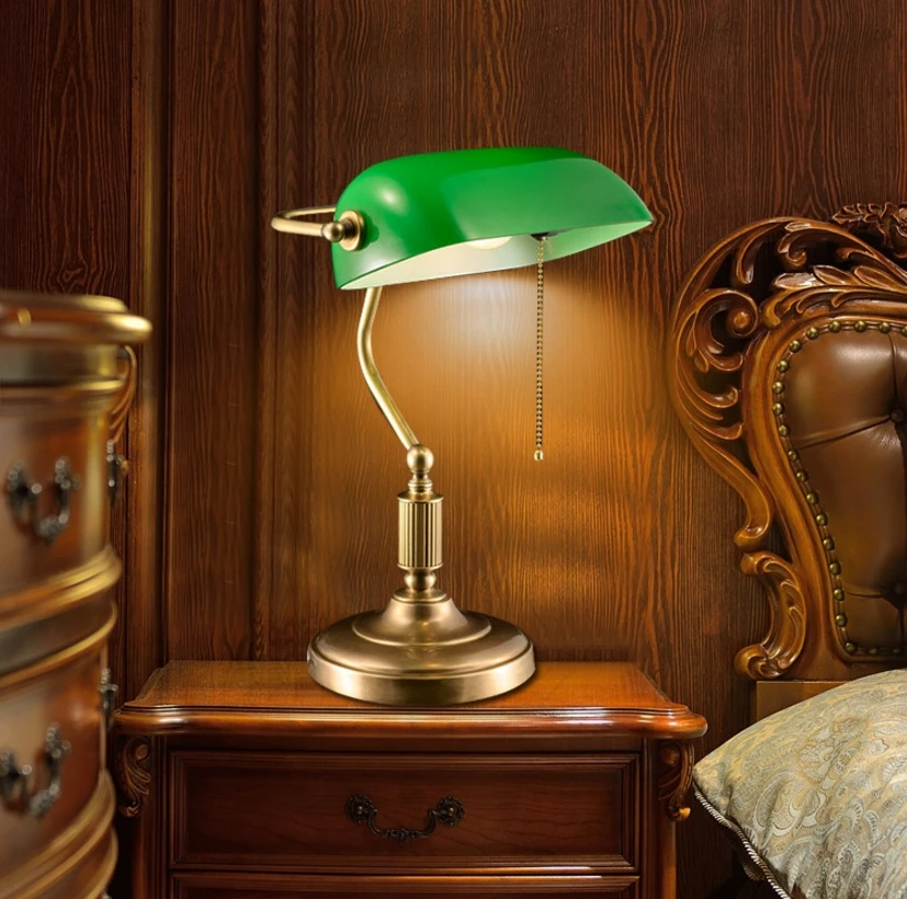 European style copper lamp bedroom bedside dimming table lamp copper