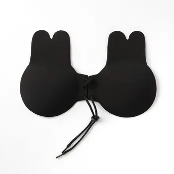 

Women Cute Rabbit Ear Invisible Bra String Lifting Chest Stickers Breathable Bio-Silicone Nipple Cover Anti-Sagging Chest Pad