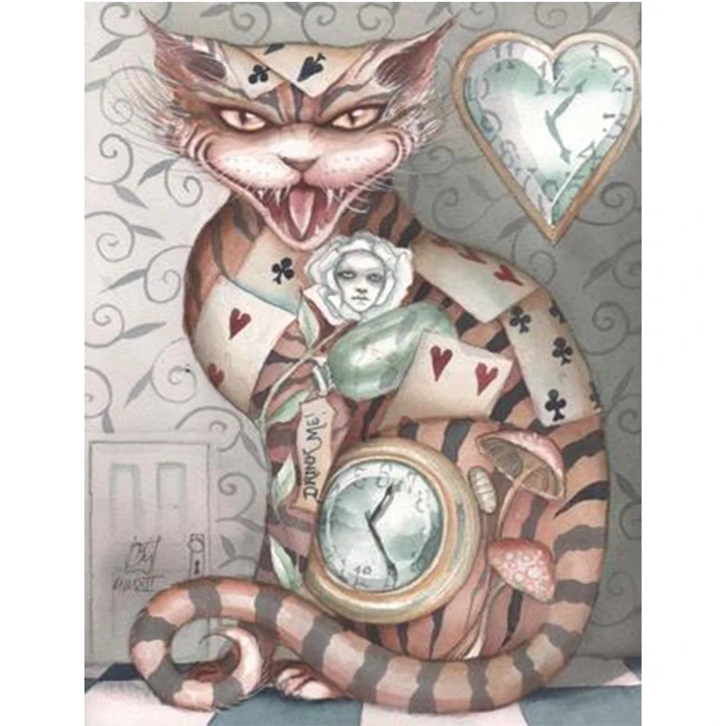

Alice In Wonderland DIY 5D Diamond Painting Cross Stitch Snow White, Mr. White Rabbit Cheshire Cat Needlework Embroidery C900
