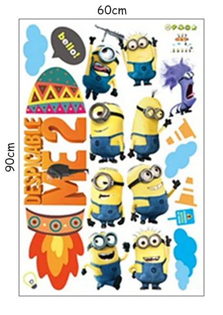 Neuer Stil Kanaldeckel 3D Cartoon Minions wand Aufkleber Zimmer tattoo 20X60cm