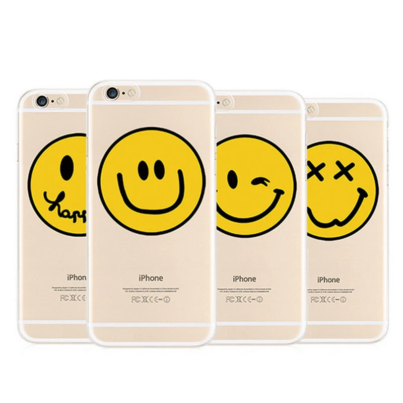 Cute Emoji Happy Yellow Smiley Face Soft Silicone Phone