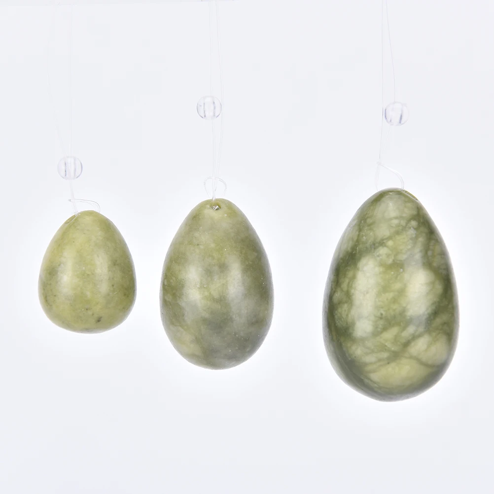 

Quality 1Set of 3 Jade Egg Women Pelvic floor Muscle Kegel Exercise Vaginal Tightening exercise yoni egg ben wa ball