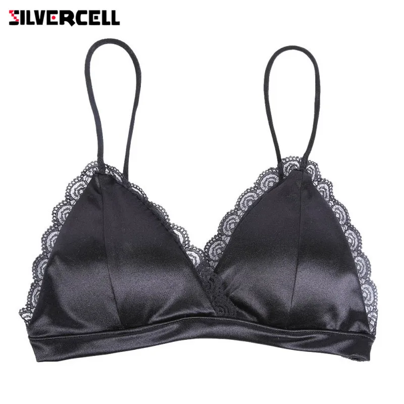 

Women Push Up Lace Triangle Bralette Bra Crop Top Padded Bra Lingerie Underwear