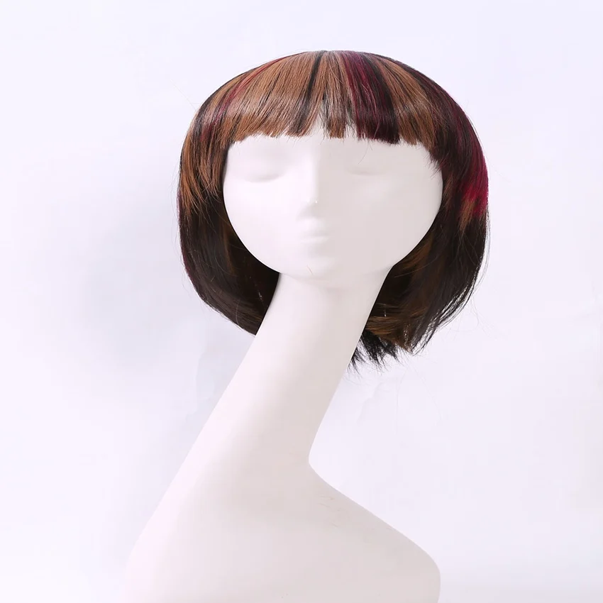 12pcs Red Brown Synthetic Hair Women Styling Short Wig Cosplay Party Wigs Sexy for |