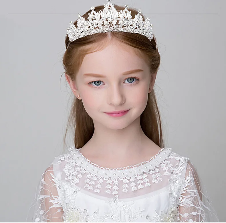 Crianças Meninas Glitter Strass Cristal Twinkle Casamento Da Menina de Flor vestidos de Baile de Aniversário Da Princesa Coroa Tiara Acessórios Para o Cabelo (1)