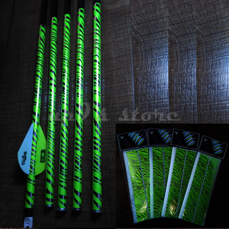 12pcs fluorescent yellow arrow wraps for fletching carbon fiberglass arrow% 