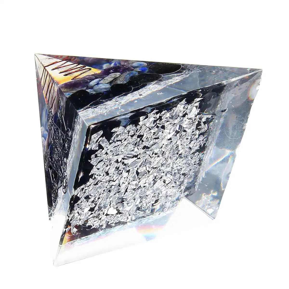 5,5-6,5 см Orgonite улучшение Фортуны помощь бизнес башня натуральный кристалл энергия Orgone Пирамида процесс украшения Смола счастливый подарок