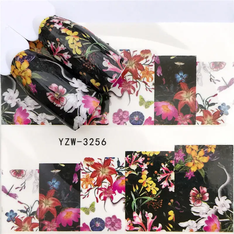 

WUF 1 PC Black Flower / Flower Fairy Designs Water Transfer Sticker Nail Art Decals DIY Fashion Wraps Tips Manicure Tools